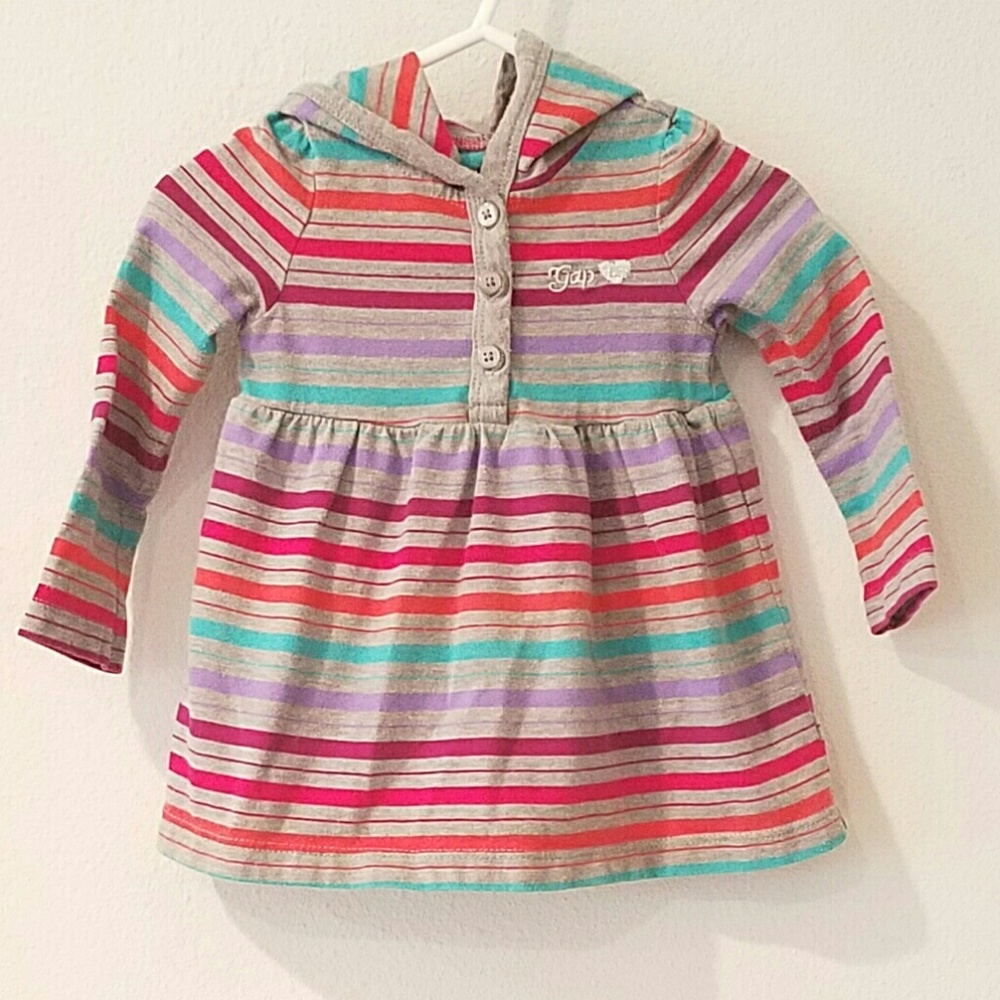 BABY GAP Hooded Striped Top sz 12-18 mo